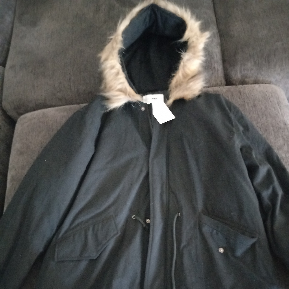 Fashionova mens jacket XL with fur hood